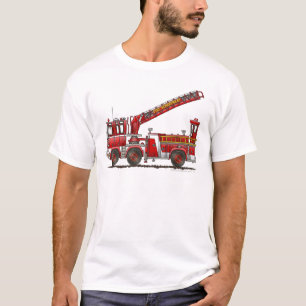 T-shirt Camion de pompiers de crochet et d'échelle