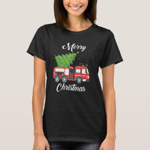 T-shirt Camion de pompiers Sapin de Noël Pompiers