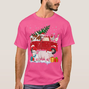 T-shirt Camion de ramassage rouge Farmhouse Costume de Noë