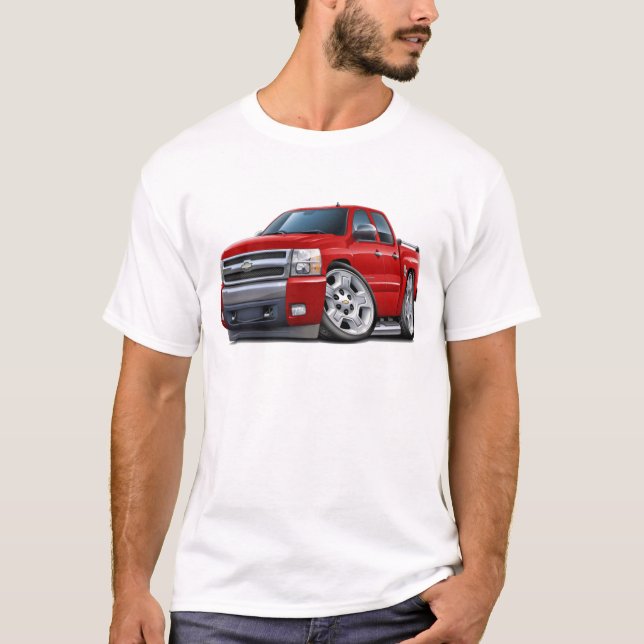 T-shirt Camion de rouge de Chevy Silverado Dualcab (Devant)