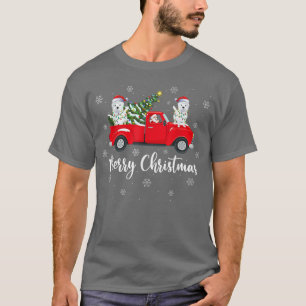 T-shirt Camion de Santa Riding Christmas Westie Dog Chris