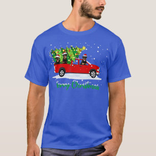 T-shirt Camion de voiture rouge Arbre de Noël Funny Père N