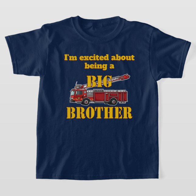 T-shirt Camion d'échelles Big Brother Red Firetruck (Poser)
