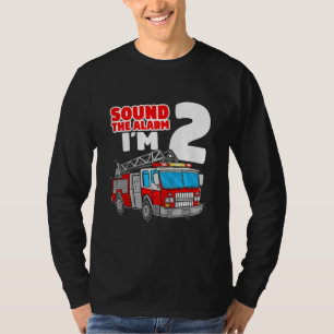 T-shirt Camion d'incendie 2 ans pompier 2e anniversaire