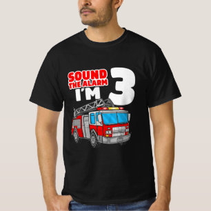 T-shirt Camion d'incendie 3 ans pompier 3e anniversaire