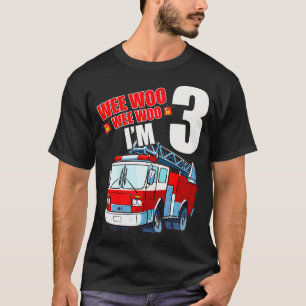 T-shirt Camion d'incendie 3e anniversaire Boy Toddler Fire