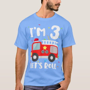 T-shirt Camion d'incendie 3e anniversaire Joueur d'enfants