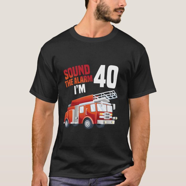 T-shirt Camion d'incendie 40e anniversaire pompier thème 4 (Devant)