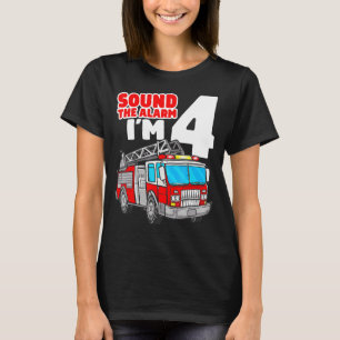T-shirt Camion d'incendie 4 ans pompier 4 ans 4e anniversa
