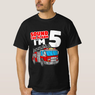 T-shirt Camion d'incendie 5 ans pompier 5e anniversaire