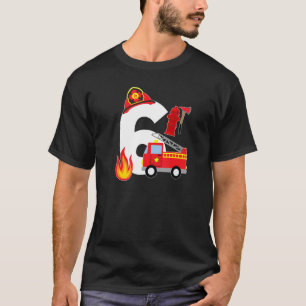 T-shirt Camion d'incendie 6 ans pompier 6e anniversaire ga