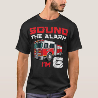T-shirt Camion d'incendie 6e anniversaire garçon Futur pom