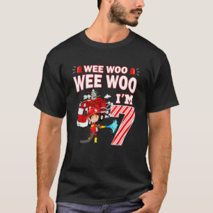 T-shirt Camion d'incendie 7 ans pompier 7e anniversaire ga