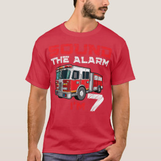 T-shirt Camion d'incendie 7e anniversaire garçon Futur pom