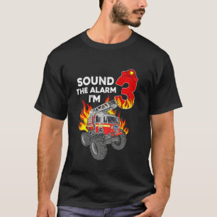 T-shirt Camion d'incendie Enfants 3e anniversaire Joyeux T