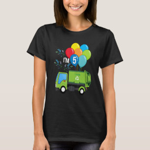 T-shirt Camion d'ordures 5e anniversaire Véhicule Ballons