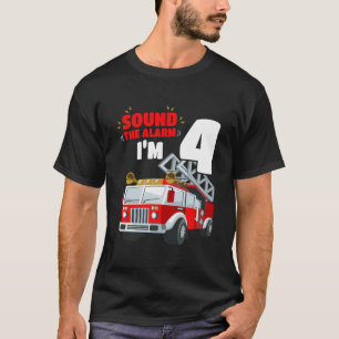T-shirt Camion Enfants Feu 4E Chemise Anniversaire 4 Ans F