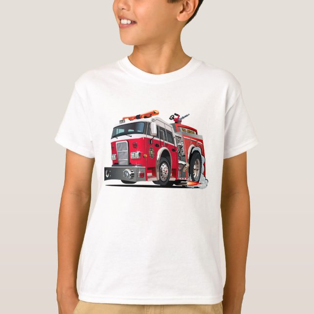T-shirt Camion-feu de dessin (Devant)