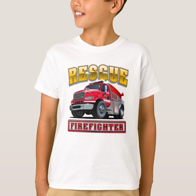 T-shirt Camion-feu de dessin (Devant)