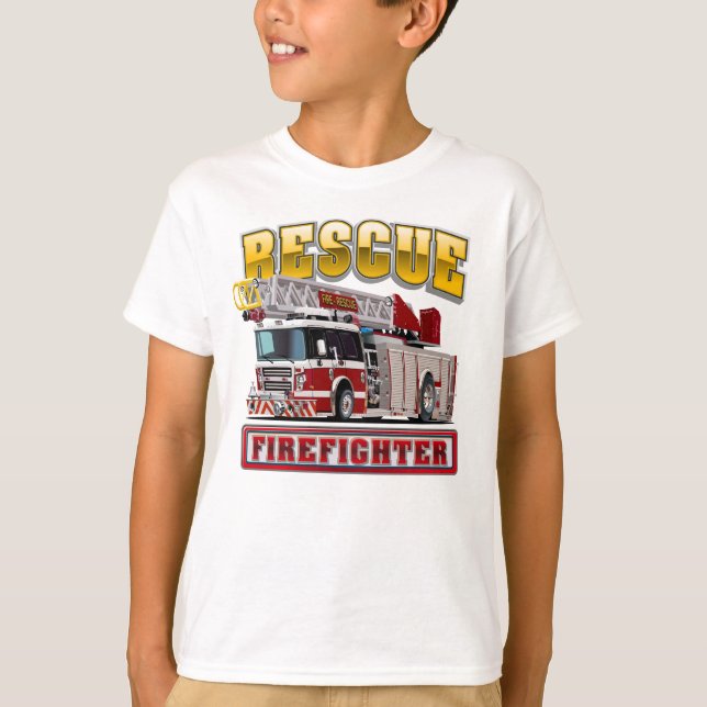 T-shirt Camion-feu de dessin (Devant)