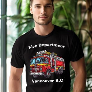T-shirt Camion feu rouge vif se précipitant pour sauver la