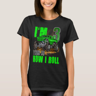 T-shirt Camion Monster 3e Anniversaire Pour Garçons Et Fil