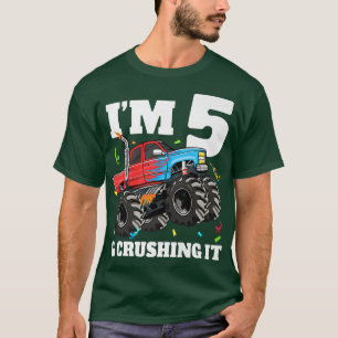 T-shirt Camion Monster 5e anniversaire garçon 5 cinq ans