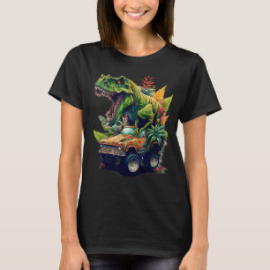 T-shirt Camion Monster Dinosaur, Voiture D'Équitation T-Re