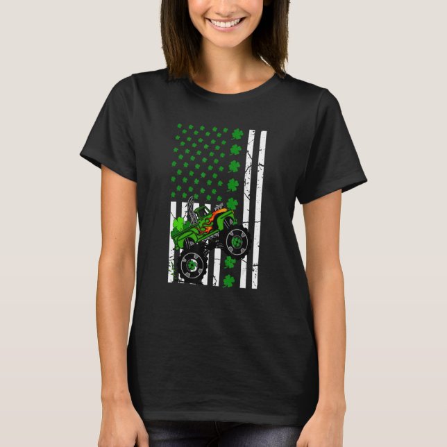 T-shirt Camion Monster du drapeau américain de la Saint Pa (Devant)