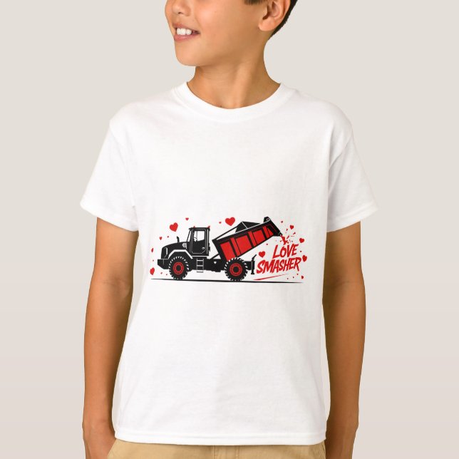 T-shirt Camion monstre Carburant Saint Valentin Tee (Devant)