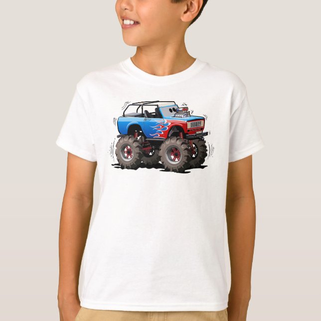 T-shirt Camion monstre de dessin animé (Devant)
