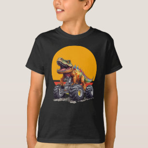 T-shirt Camion Monstre et Dinosaure T-Rex