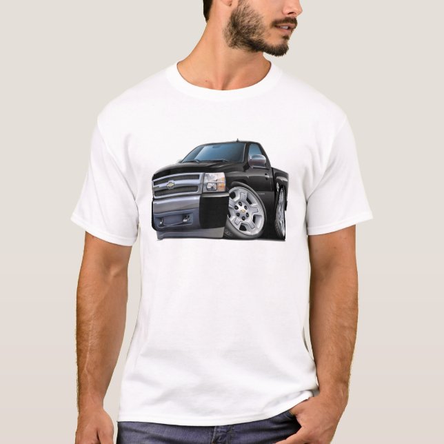 T-shirt Camion noir de Chevy Silverado (Devant)