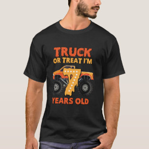 T-shirt Camion ou traitement J'ai 7 ans Garçons Monster Ca