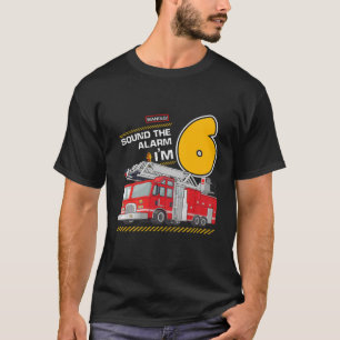 T-shirt Camion Pompier Enfants 6 Anniversaire 6E Bi