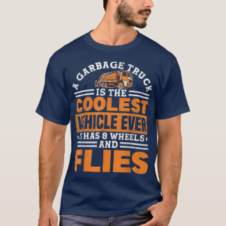 T-shirt Camion-poubelle 8 Roues et mouches Recyclage