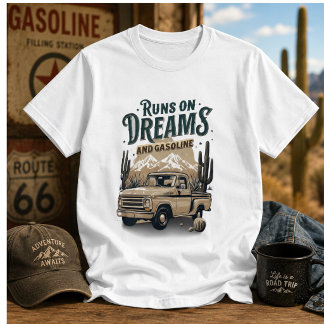 T-shirt Camion Rétro Fonctionne avec des Rêves et