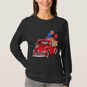 T-shirt Camion Rouge Avec Chats 4 juillet Costume Balloon