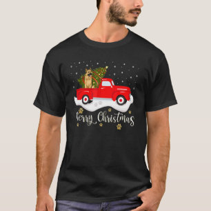 T-shirt Camion rouge berger allemand chien de Noël arbre l