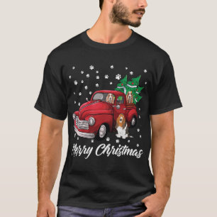 T-shirt Camion Rouge Joyeux Arbre de Noël Basset Hound Chr