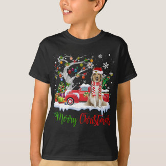 T-shirt Camion Rouge Joyeux Arbre de Noël Shetland Sheepdo