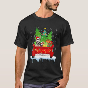 T-shirt Camion Rouge Joyeux Noël Arbre Noël Noël Noël Noël