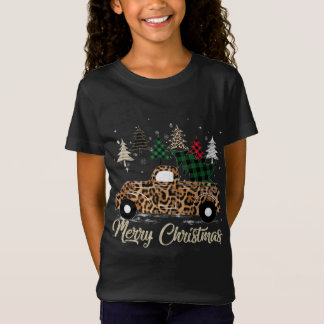 T-Shirt Camion Rouge Léopard Couvert Avec Buffalo Plaid Ch