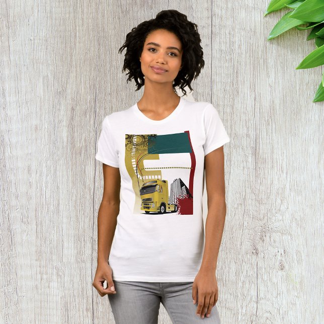 T-shirt Camion Semi-Urbain Jaune Horizon Urbain (Créateur téléchargé)