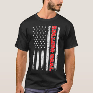 T-shirt Camion Turbo Drapeau Américain Diesel Rolling Cha