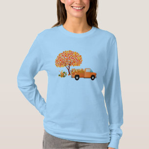 T-shirt Camion vintage rempli de feuilles d'automne