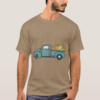 T-shirt Camionnette Automne Sarcelle Vintage Esthétique D'