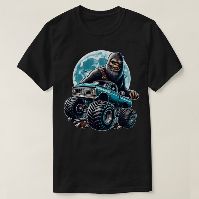 T-shirt camionnette monstre à gros pied saut (Design devant)