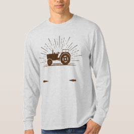T-shirt Camionneur agricole gris et noir Basique à manches