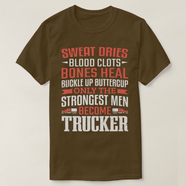 T-shirt Camionneur Camionneur Hommes les plus forts Devien (Design devant)